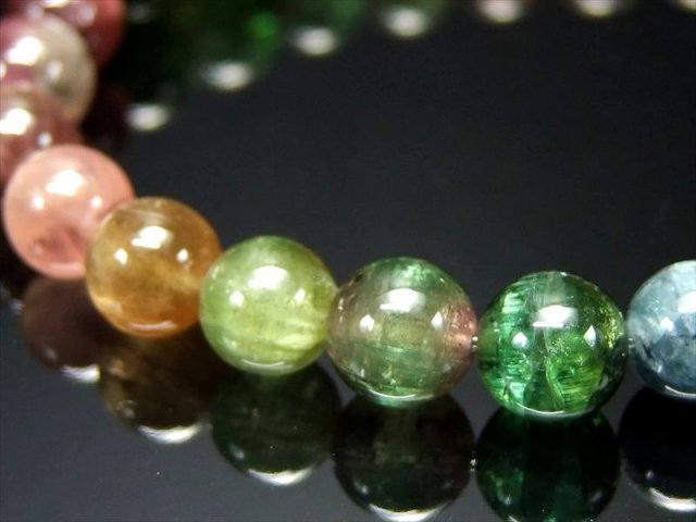 8.5㎜ マルチカラーキャッツアイトルマリン ブレスレット