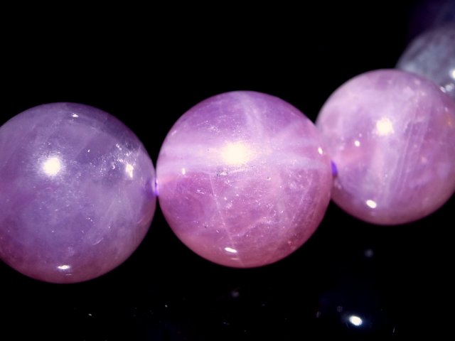 スター効果有 スターラズベリークォーツ ブレスレット 11mm-11.5mm×19珠 落ち着きのあるピンクパープル 透明感あり マダガスカル産 ss-20