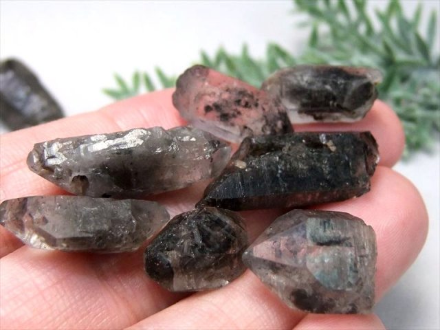 最強パワフル ブラックエレスチャル 骸骨水晶 ポイント原石 100gセット