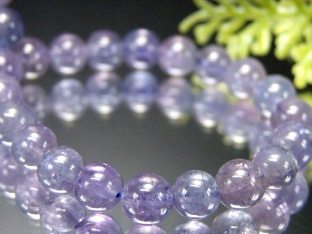 透明 5A 宝石質 タンザナイト ブルーゾイサイト ブレスレット 5.5mm-6mm×31珠 12月の誕生石 極上青紫 ポジティブに変換する 一点物 タンザニア産