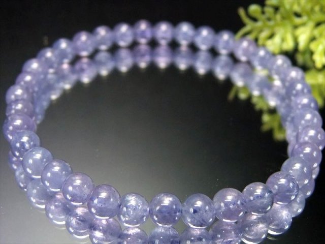 ★高品質★宝石質★天然色★クロムダイオプサイト＆宝石質タンザナイト　ブレス トップクォリティ]宝石質タンザナイトブレスレット（約8mm玉・一