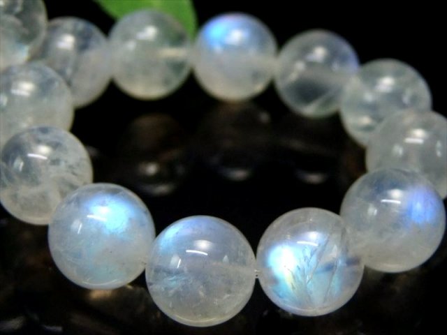 5A ブルー ムーンストーン ブレスレット 10mm-10.5mm×20珠 永遠の愛の象徴 極上天然石 一点もの スリランカ産 bl-p