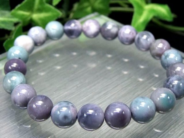 鑑定書付き　パープルラリマー14mm内径18.5cm 大玉ブレスレット新品未使用 抜粋鑑別済み 4A パープルラリマー ブレスレット 9mm×22珠 入手困難 愛