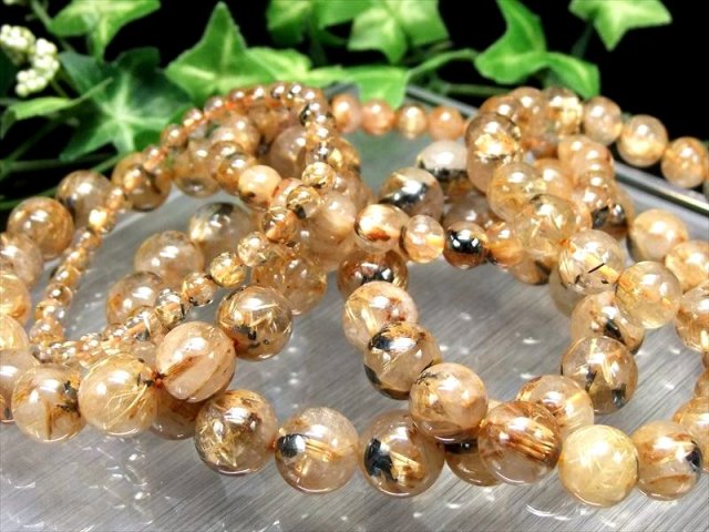 【ブラジル産ゴールドタイチンルチルクォーツ】ブレスレット 10.5㎜ 高品質 ブラジル産ゴールドタイチンルチルクォーツ】ブレスレット 10.5㎜ 高