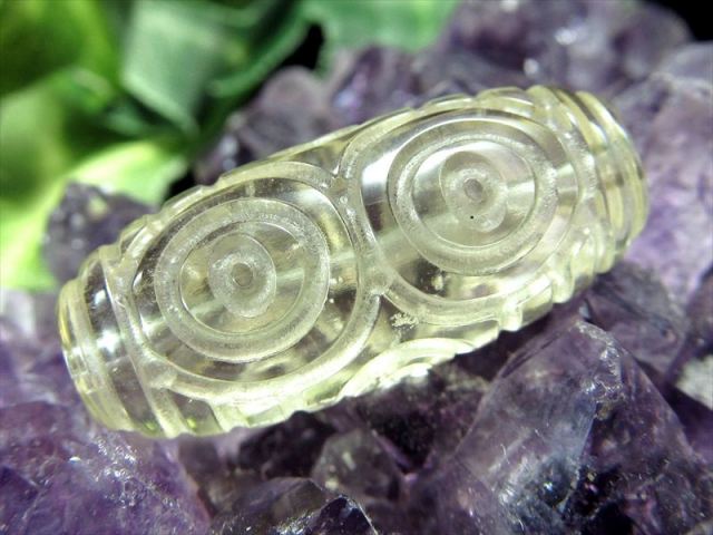 数量限定入荷！貴重天珠 リビアングラス 龍眼天珠 重さ3.3g 幅約23.5mm エジプト政府採掘禁 隕石由来のインパクトガラス