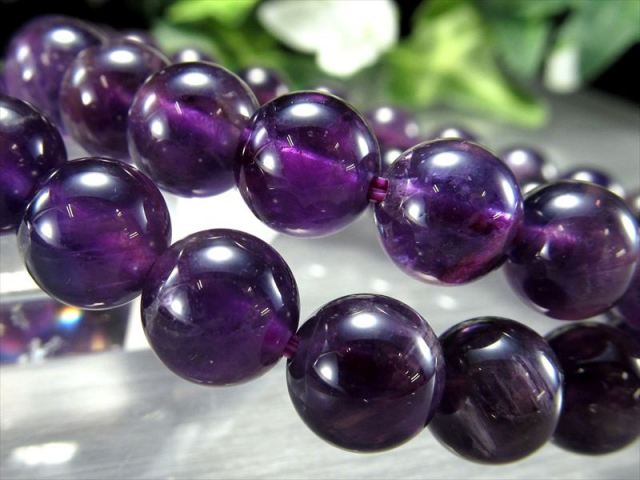 大特価 濃アメジスト ブレスレット 約10mm珠 内径16.5cm-17cm 2月の誕生石 ブラジル産 パワーストーン bl-s パワーストーン 天然石