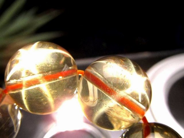 煌めくスター効果 スターシトリン ブレスレット 7mm-7.5mm×28珠前後 眩い透明感と光彩 黄金カラー 金運・希望・明るさの象徴 ブラジル産