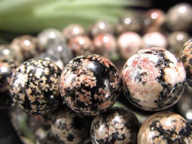 天然模様が咲かせる花 フラワーオブシディアン ブレスレット 約7.5mm