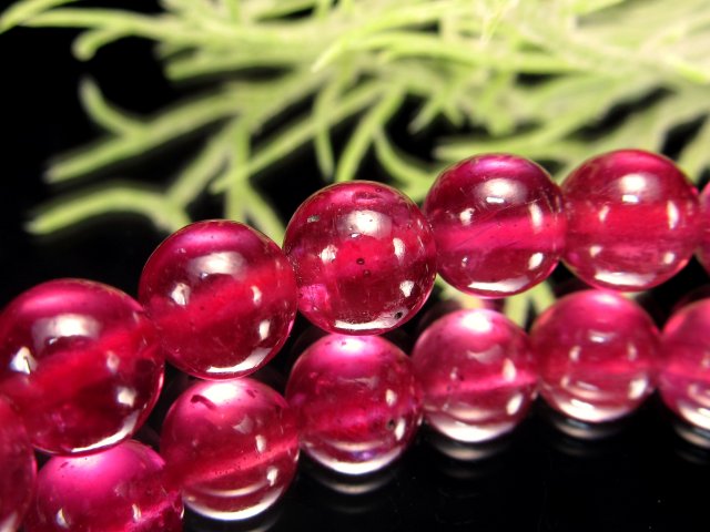 至高の1本 S級 宝石質 ルビー(紅玉)ブレスレット 8mm-9mm×24珠