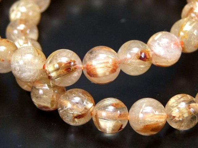 タイチン　ゴールドルチル　6mm 3連ブレスレット 黄金の輝き ゴールドタイチンルチルクォーツ 6mm 3連タイプ