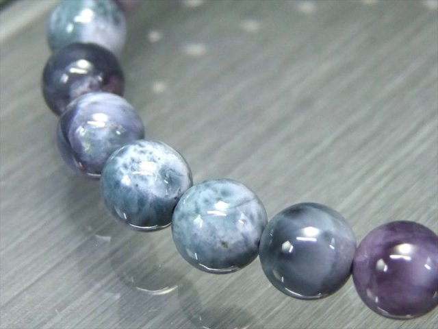抜粋鑑別済み 4A パープルラリマー ブレスレット 8.5mm×25珠 入手困難