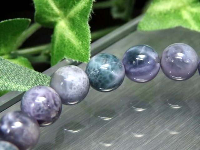 抜粋鑑別済み 4A パープルラリマー ブレスレット 8.5mm×25珠 入手困難