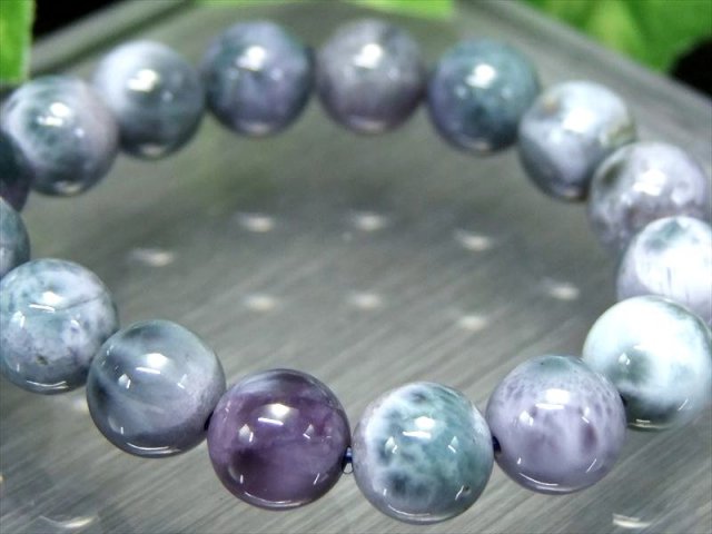 抜粋鑑別済み 4A パープルラリマー ブレスレット 8.5mm×25珠 入手困難 愛と平和の石 カリブ海に咲いた紫の奇跡・ペクトライト 1点もの