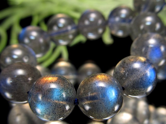 5A ラブラドライト ブレスレット 8.5mm×22珠 スペクトロライト 濃いブルーシラー 信念を貫く力 一点もの マダガスカル産