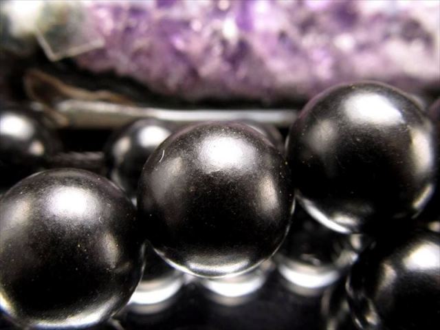 AA 約8mm珠 ジェット 黒玉 一連 約38-40cm カナダ産 パワーストーン 天然石