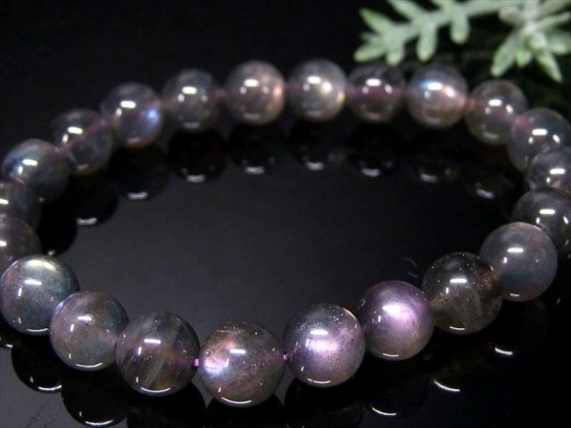激レア 5A パープルシラー ラブラドライト ブレスレット 8.5mm-9mm×22