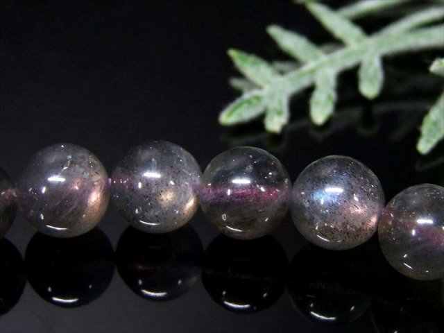 激レア 5A パープルシラー ラブラドライト ブレスレット 8.5mm-9mm×22