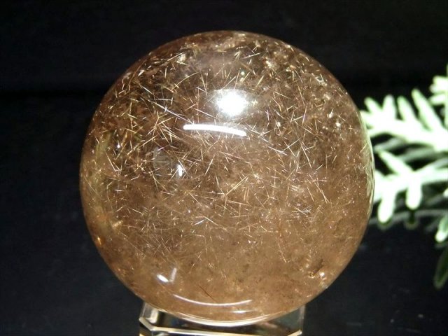 うっすらスモーキー 4A きらきら繊細 ゴールドルチル 水晶