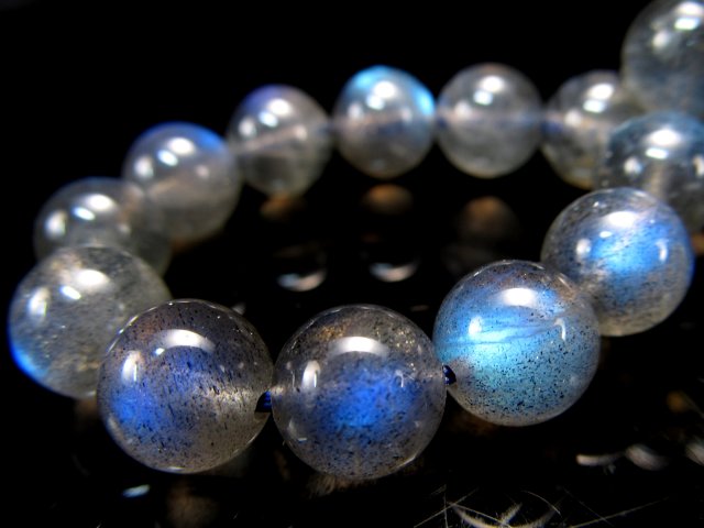 5A ラブラドライト ブレスレット 8.5mm×22珠 スペクトロライト 濃いブルーシラー 信念を貫く力 一点もの マダガスカル産