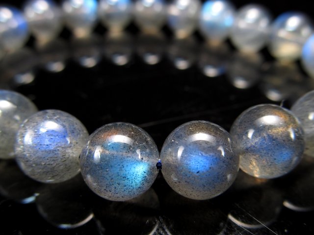 天然石 収蔵品絶大粒 ラブラドライト ブレスレット 約21㍉20㌢（38