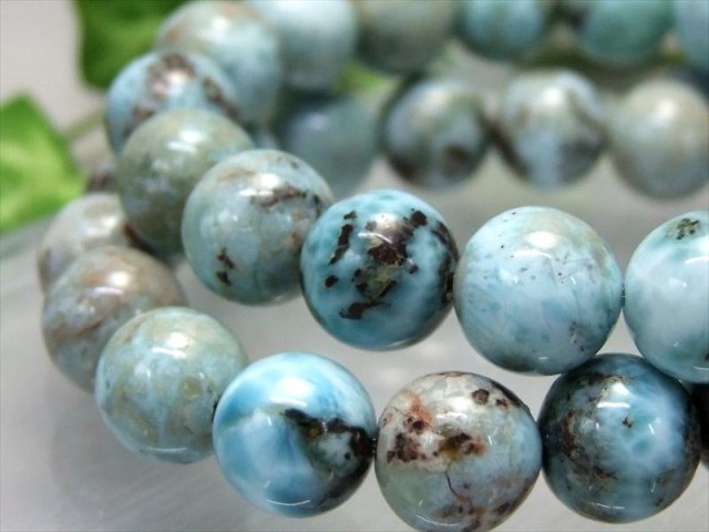 まるでチョコ入りラリマー キュープライトインラリマー ブルーペクトライト ブレスレット 8mm-8.5mm×22珠前後 ナチュラル感たっぷりの母岩入りラリマー