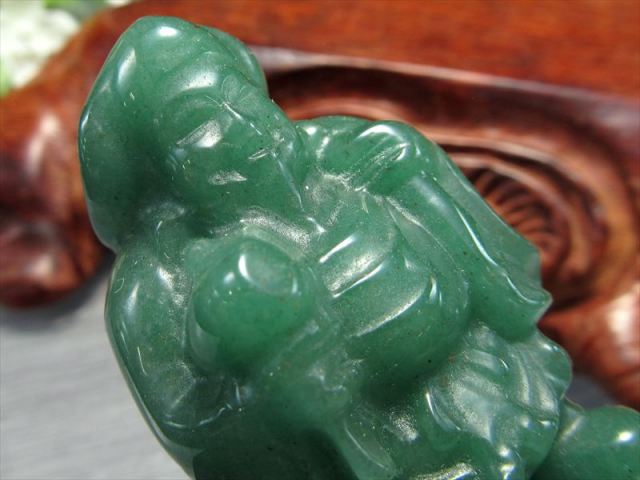 縁起物 アベンチュリン 大黒天 彫刻置物 1個売り 高さ約62mm前後 重さ