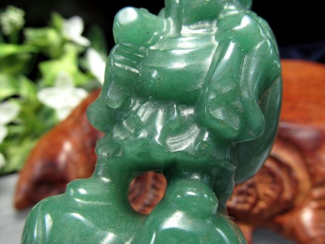 縁起物 アベンチュリン 大黒天 彫刻置物 1個売り 高さ約62mm前後 重さ