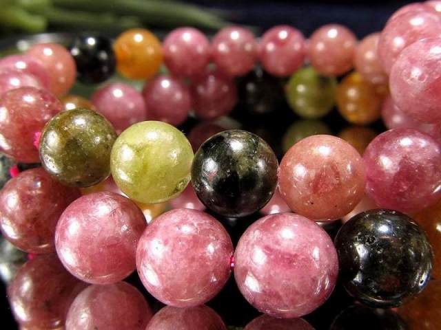 MIXトルマリン ブレスレット 8.5mm-9mm×22珠前後 鮮やかMIXカラー 幸運と健康を引き寄せる石 潜在的魅力を引き出すお守りに ブラジル産