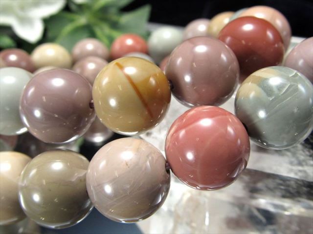 パステルMIXカラー アラシャンアゲート 阿拉善瑪瑙/ゴビアゲート ブレスレット 12.5mm-13mm×17珠前後 神秘の大地が織りなす模様 夢を叶える万能石