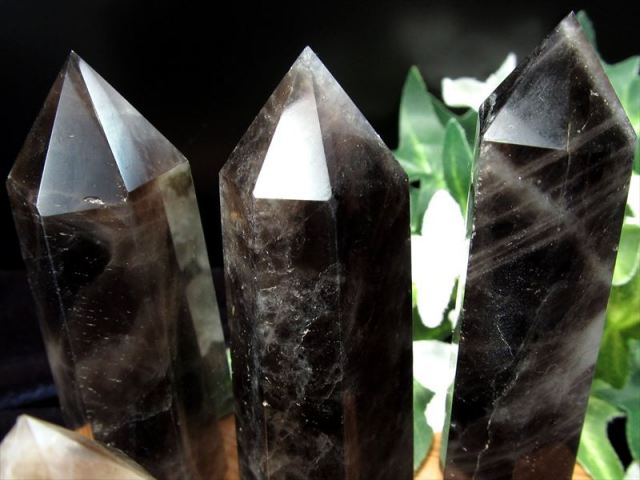 3A 黒水晶 モリオン ポイント 1個売り 重さ 40g-50g 希少 人気ポイント