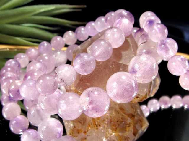 ゲーサイト入り モンドクォーツエレスチャルブレスレット 約8.5mm-9mm