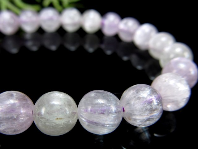 4A+ 透明ライラックピンク クンツァイト ブレスレット 7.5mm-8mm×24珠