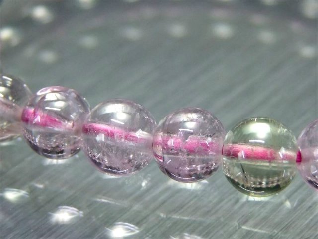 5A クンツァイト ブレスレット 7mm-7.5mm×26珠 きらりと目を引く
