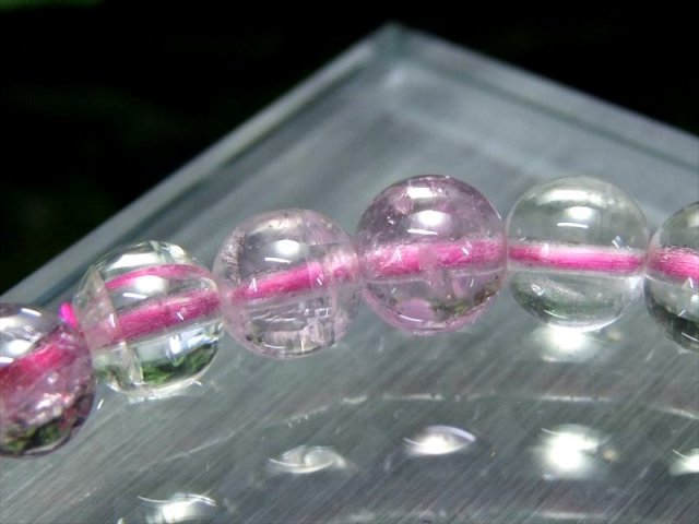 5A クンツァイト ブレスレット 7mm-7.5mm×26珠 きらりと目を引く