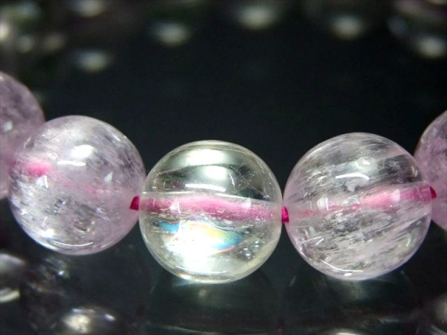 激レア・くっきり虹入り 5A クンツァイト ブレスレット 10mm