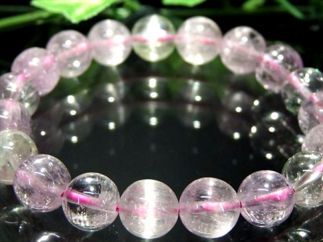 激レア・くっきり虹入り 5A クンツァイト ブレスレット 10mm