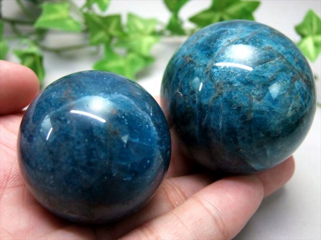 3A ブルーアパタイト 丸玉 1個売り 直径約50mm-52mm 深みのある魅惑の