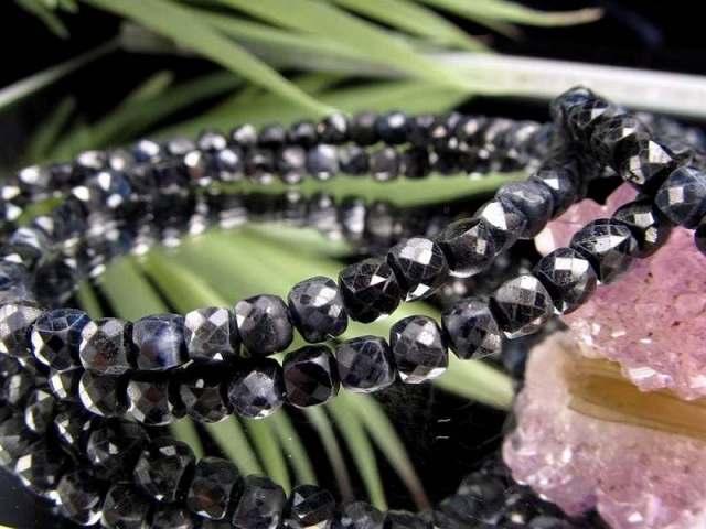 サファイア キューブカット ブレスレット 幅約3.5mm-4.5mm キラキラ