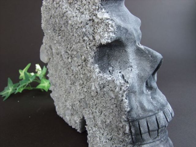 唯一無二、幻影ドクロ ゴーストスカル 彫刻置物 最大幅約165mm