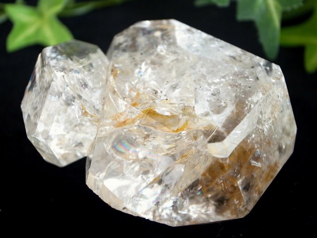 虹入り ハーキマーダイヤモンド ハーキマー水晶 結晶 最大幅 約69mm 重