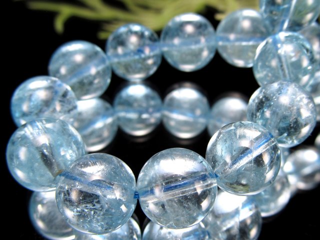 数量限定 クリアブルー 3A ブルー トパーズ ブレスレット 9mm-9.5mm×21珠 抜群のクリア感 まるで青空のような爽やかブルー 明るい希望をもたらす石