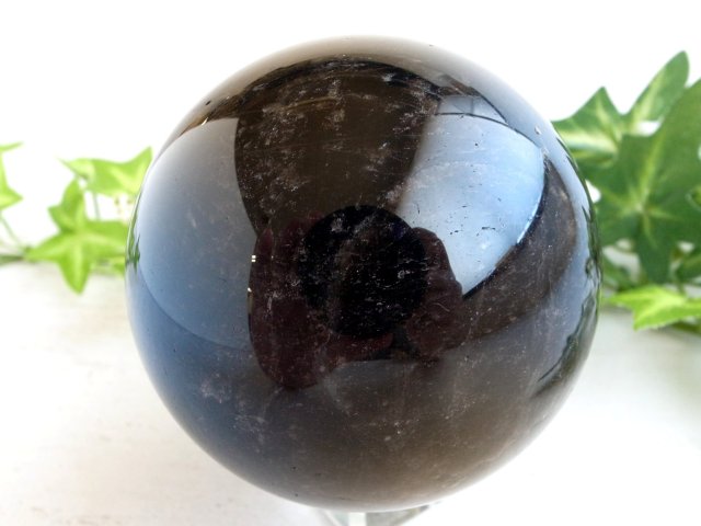 モリオン丸玉　黒水晶　チベット産　魔除け　天然石　鉱物　62mm モリオン丸玉黒水晶チベット産魔除け天然石鉱物62mm