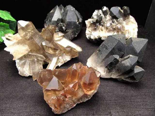 黒水晶 モリオン &スモーキークォーツ 煙水晶 クラスター原石 1