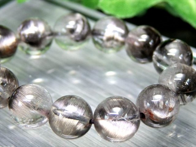 王道プラチナルチル 5A級 プラチナルチルクォーツ ブレスレット 9mm-9.5mm×21珠 超透明・ルチル多めの極上品 ブラジル産 bl-