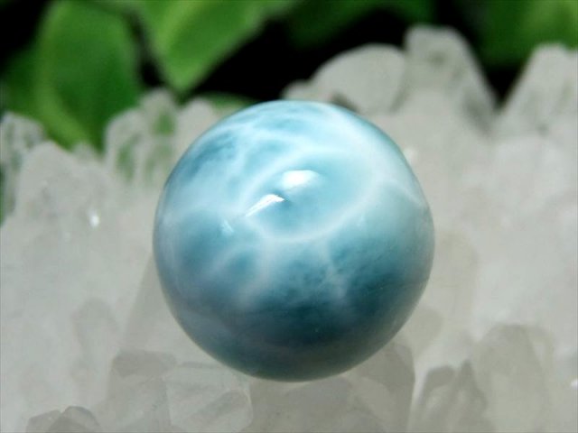 バイヤー厳選 水面のような模様が美しい 5A ラリマー 丸玉 K9台座付き 6.5g φ16.5mm ドミニカ共和国産 パワーストーン 天然石