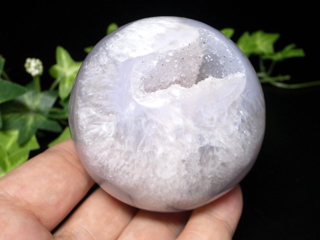 笑福開運アゲートボール 笑口 メノウ アゲート 丸玉 台座付 直径 63mm