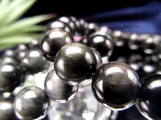 AA ブラックイーグルアイ ブレスレット 10mm-10.5mm×19珠前後 クールなブラックタイプ すべてを見通し幸運を招く聖なる石 シックなグラデーション