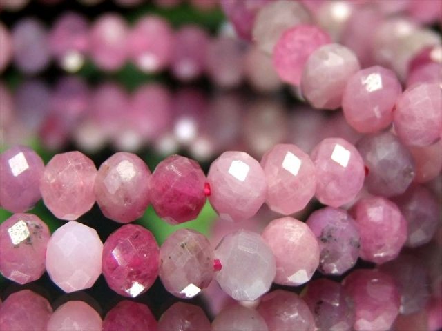 ルビー&ピンクサファイア ボタンカット ブレスレット 約6mm前後 キラキラボタンカット 7月の誕生石 キラキラピンク ネックレスなどに ミャンマー産