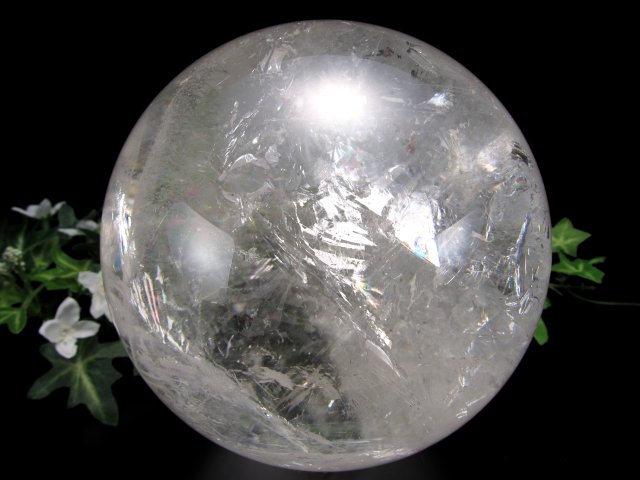 全てを超える特大レインボー 巨大水晶丸玉 天然虹入り水晶 クリスタル
