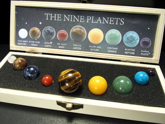 太陽系の9つの惑星 ギフトボックス付 天然宝石 丸玉 セット 宇宙惑星天体クリエイティブギフト 2025年9月分から石の種類に変更あり